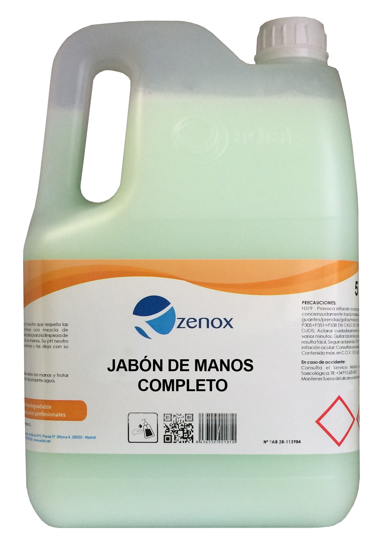 Jabón De Manos Completo Zenox 5L - Adial Higiene